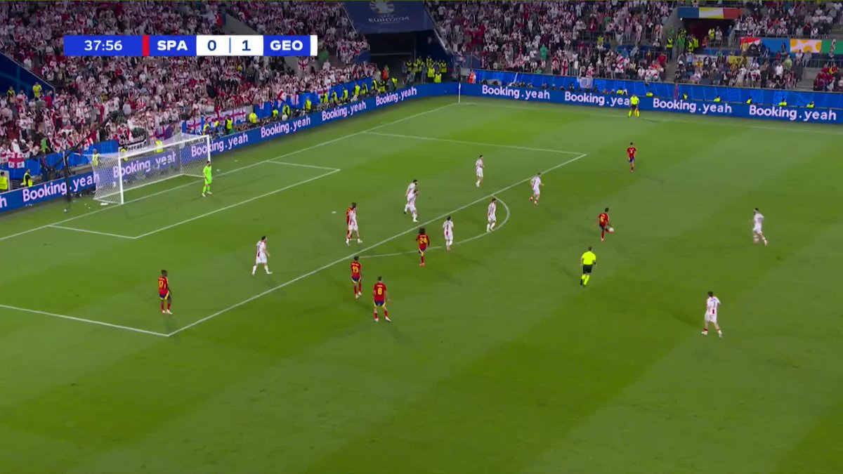 Doelpunt Spanje🚨! 39' Rodrigo Hernández Cascante Spanje 1-1 Georgië Bekijk de wedstrijd live via: #EURO2024