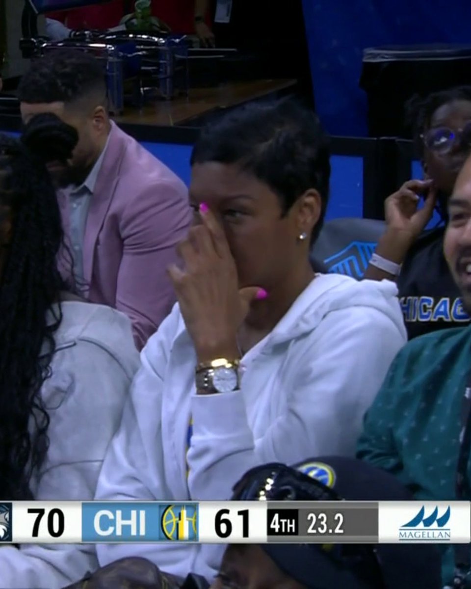 Angel Reese's mom was nervous watching her daughter make history 💙 Reese becomes the first WNBA player with 10-straight double-doubles in a single season 🔥