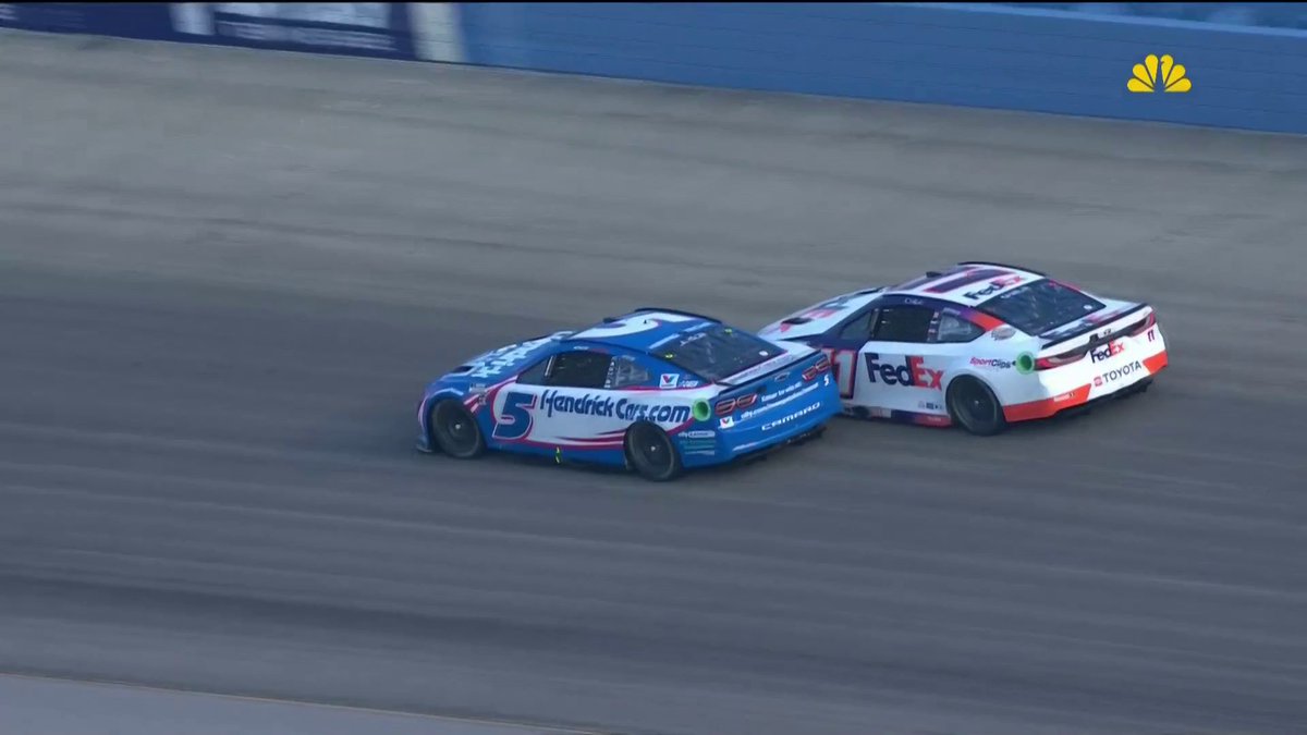 Denny Hamlin is NOT HAPPY with Kyle Larson. 📺 : NBC, with coverage switching to USA Network and NBC Sports App at 7:30ET