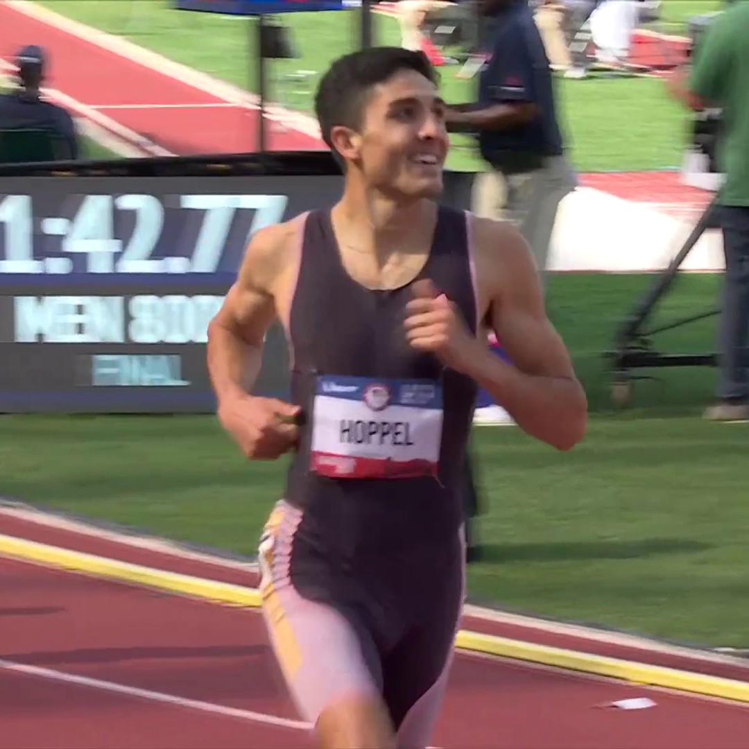 1:42.77 👀 Bryce Hoppel sets an Olympic Trials record to win the men’s 800m. #TrackFieldTrials24