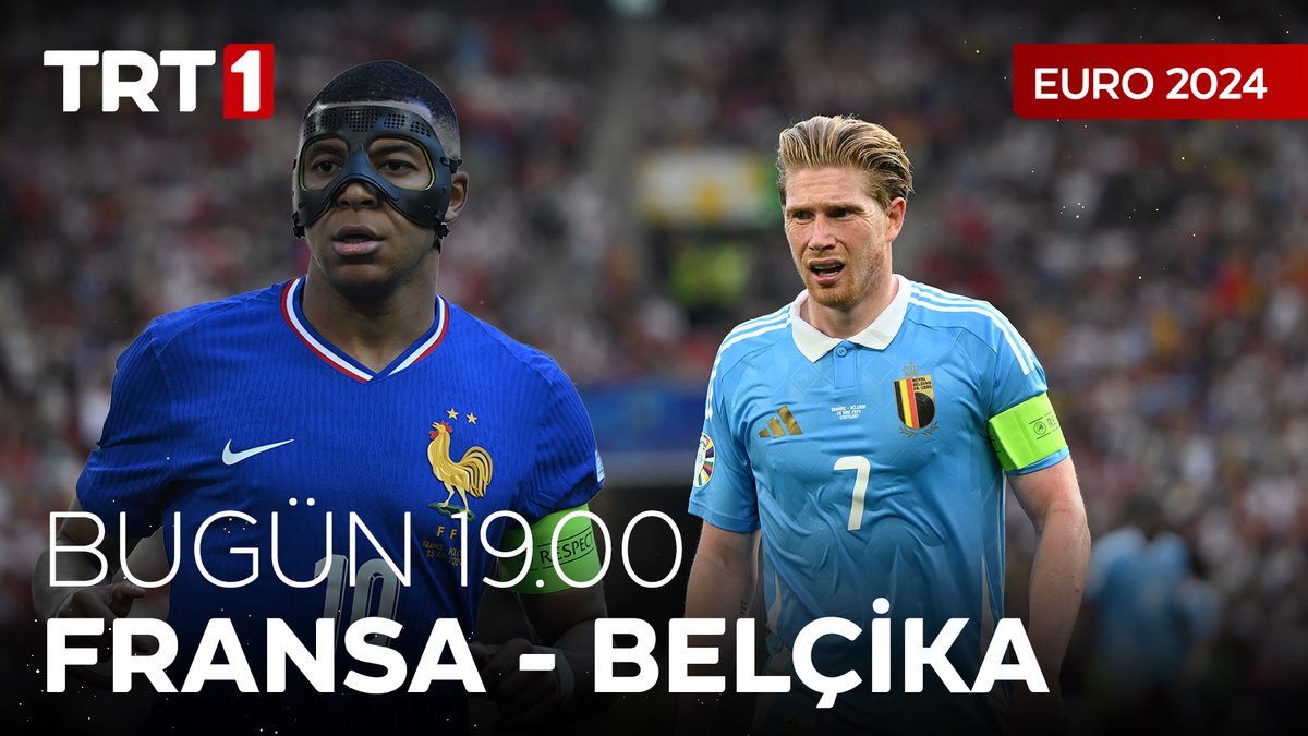 Kadrolarında çok sayıda yıldız barındıran iki takımın mücadelesinde Fransa ve Belçika karşı karşıya! Fransa-Belçika maçı bugün saat 19.00’da TRT 1 ve tabii'de. #EURO2024