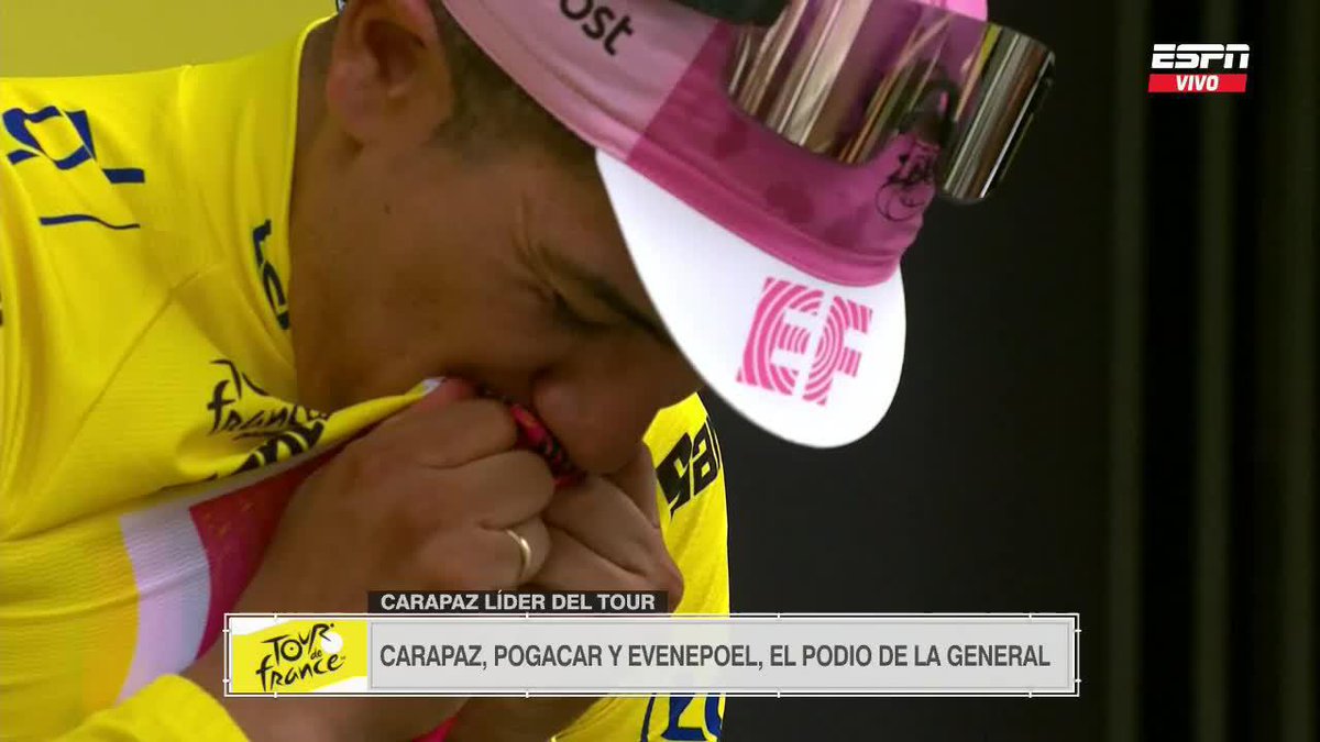 ¡SIGUE HACIENDO HISTORIA! 🇪🇨 Richard Carapaz es el nuevo líder del #TDF2024, después de la tercera etapa. Un nuevo logro para el ciclista ecuatoriano. 📺Todo el #TourdeFrancia por #DisneyPlus.