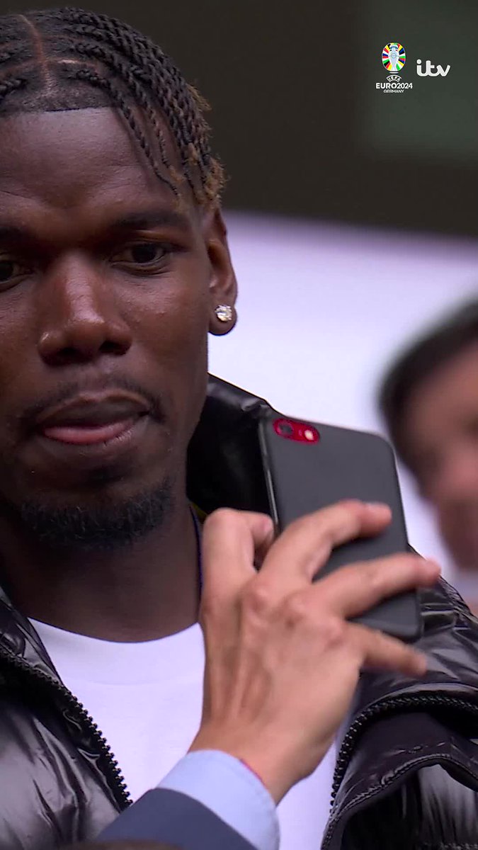 Paul Pogba spotted in the stands for France v Belgium 🇫🇷 #Euro2024 | #FRABEL
