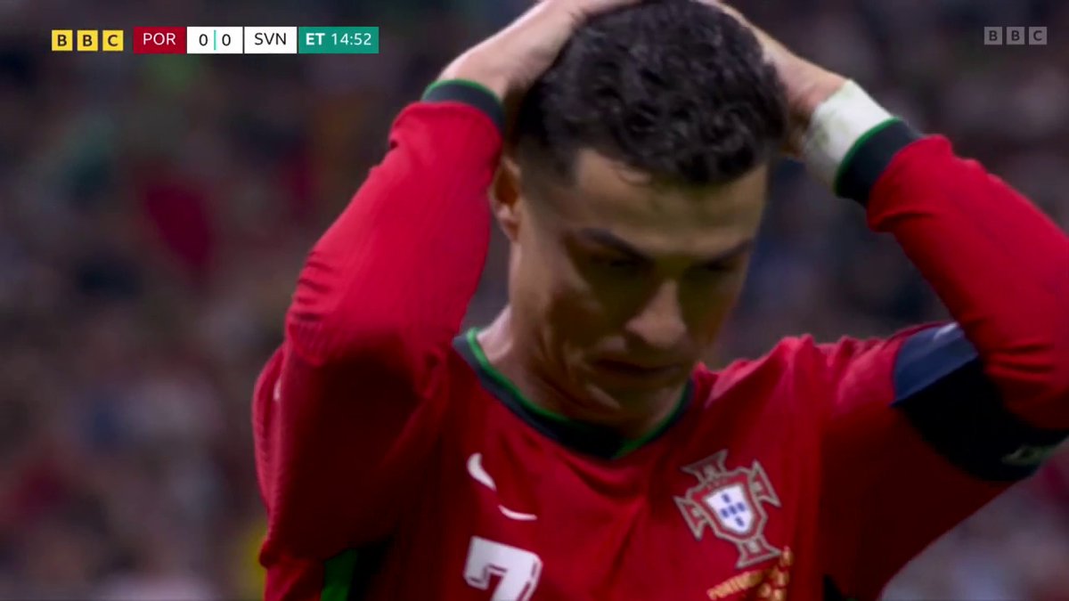 Cristiano Ronaldo MISSES from the spot! ❌ #BBCEuros #Euro2024 #PORSVN