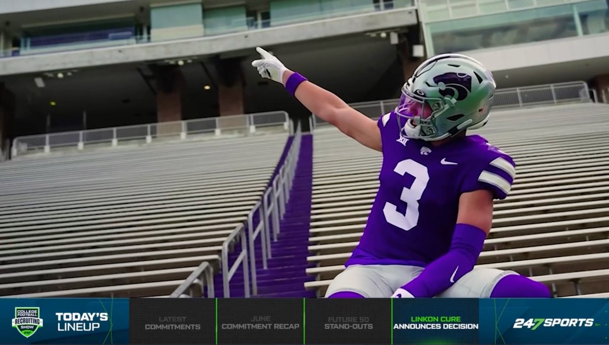 5⭐️ tight end Linkon Cure makes it officially official. He's committed to K-State Football 🔥 Cure is the first 5-star commit in Kansas State history 🗣️ WATCH FULL: