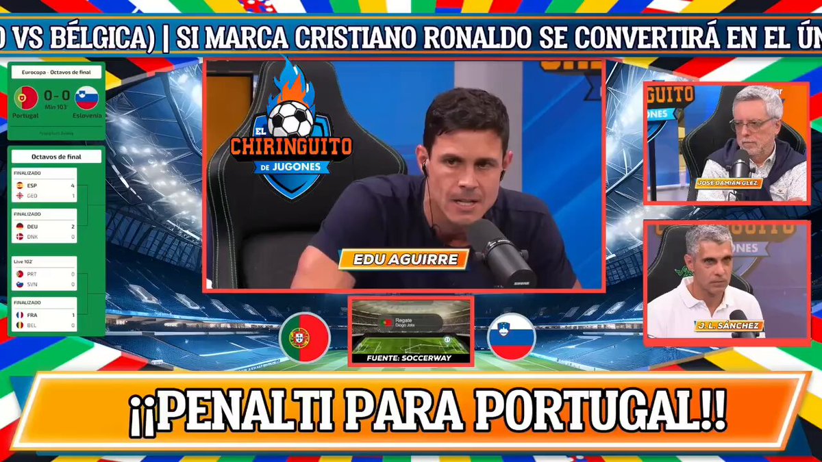 😅 Edu Aguirre CASI REVIENTA LA MESA tras el FALLO de CRISTIANO RONALDO. 😡 El cabreo que será lo más viral de esta #EURO2024.