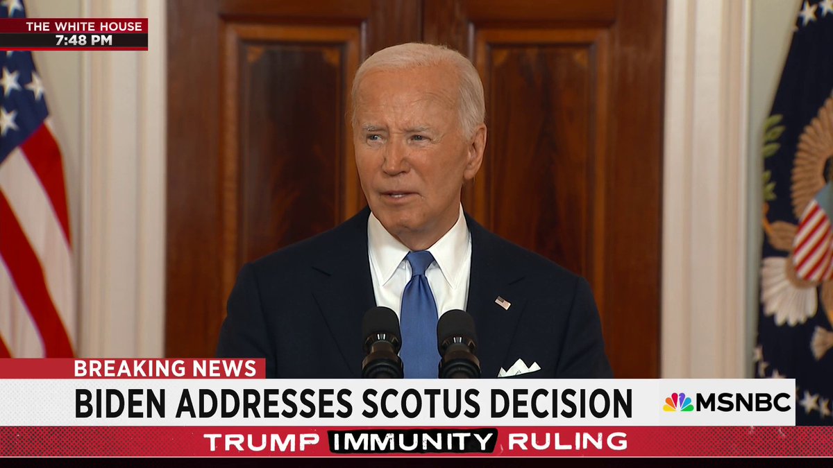 "There are no kings in America." President Biden speaks on Supreme Court's immunity decision.