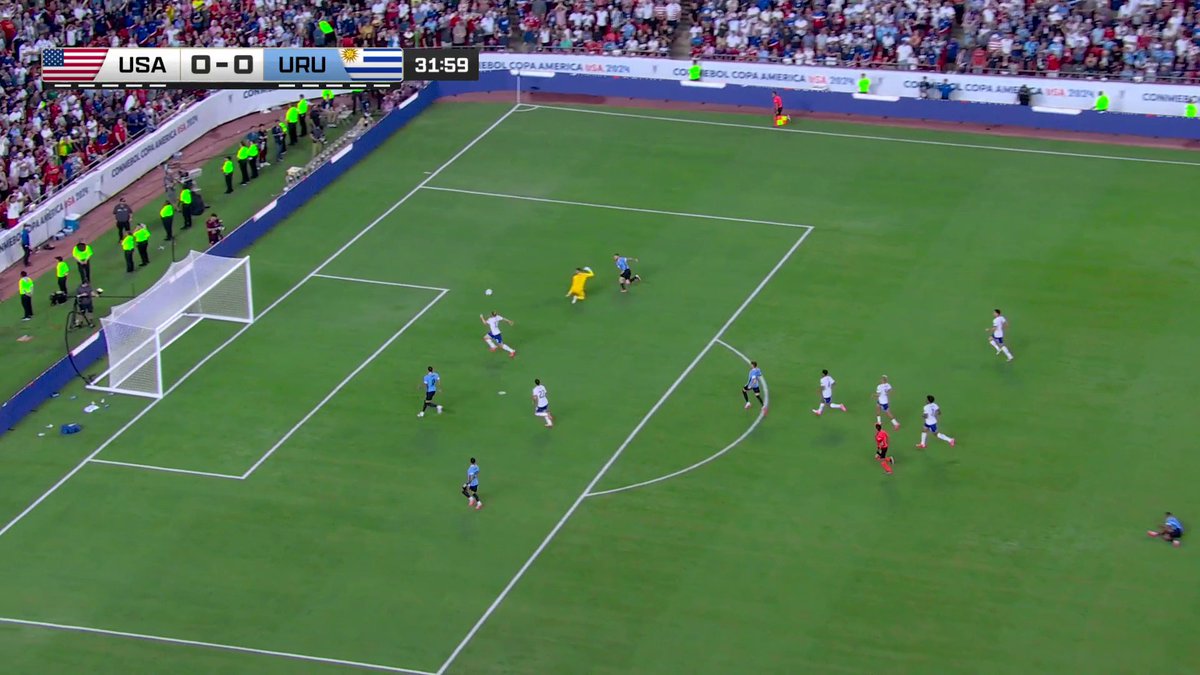 The official pulls out a yellow card and then proceeds to allow Uruguay to play on 🤔