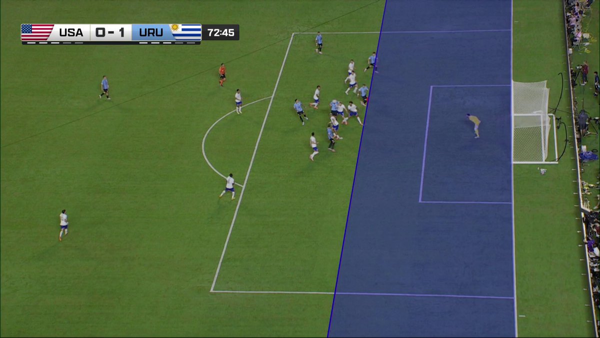 The VAR review of the Uruguay goal ruled this as onside 🎥🧐