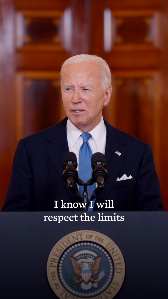 The Supreme Court has decided that it will be the character of the men and women who hold the presidency that will define its limits – not the law. I know I will respect the limits of a president’s power.
