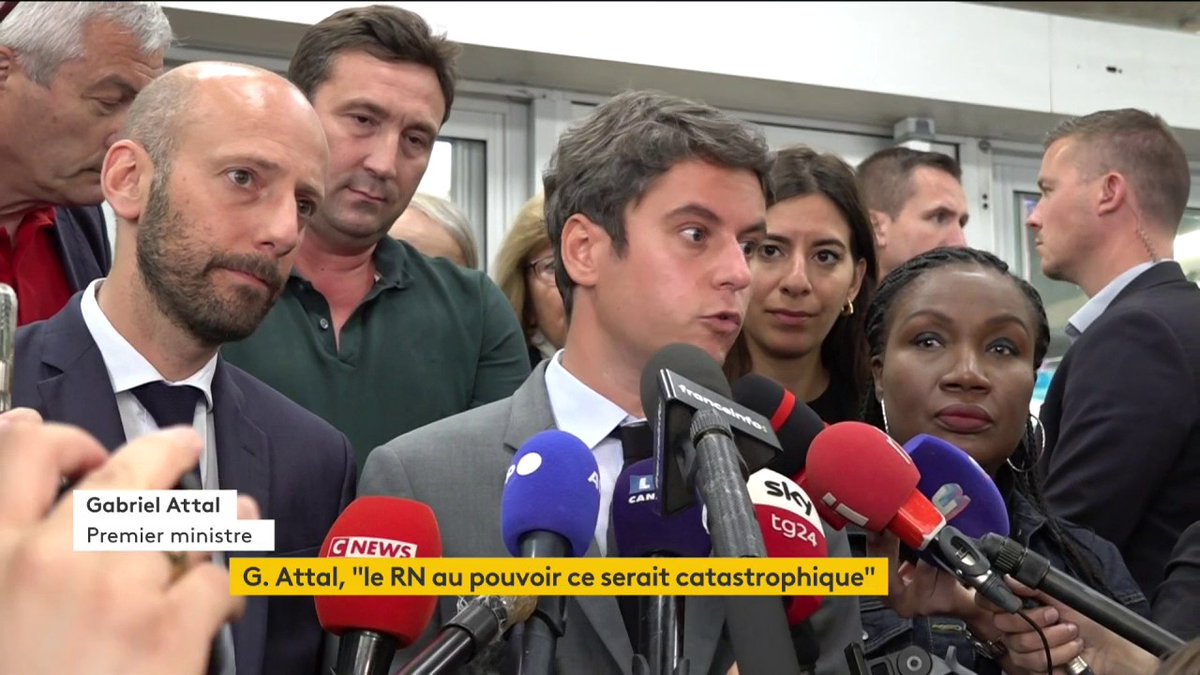 🔴🗣 "Le RN au pouvoir, ce serait catastrophique" déclare le Premier ministre Gabriel Attal qui revient sur la question du désistement des candidats de la majorité pour le second tour des législatives.