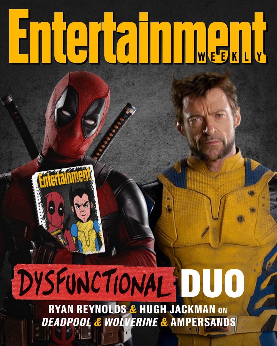 The ̶d̶y̶n̶a̶m̶i̶c̶ ̶ dysfunctional duo takes over the cover of Entertainment Weekly! Get tickets to see #DeadpoolAndWolverine, in theaters July 26: Read more: