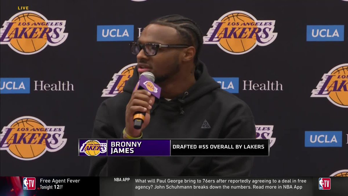 "Everything just has been surreal." Bronny James in his introductory press conference with the Lakers 🍿 (via NBA TV)