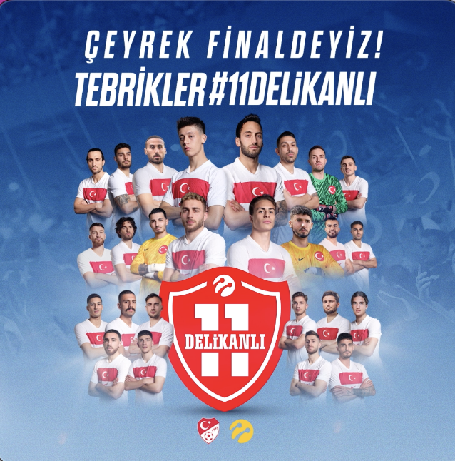 ÇEYREK FİNALDEYİZ! 🤩 Avusturya’yı 2-1 mağlup ederek çeyrek finale yükselen ve bizi gururlandıran #11Delikanlı'yı yürekten tebrik ederiz. 🇹🇷 👏