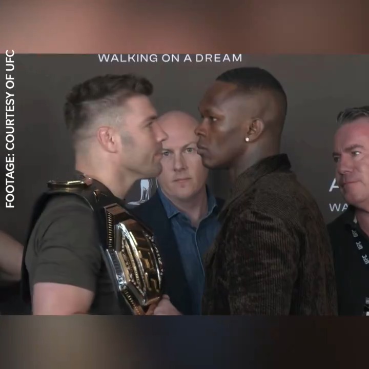 The first #UFC305 faceoff between Dricus Du Plessis and Israel Adesanya was as good as it gets! 🔥