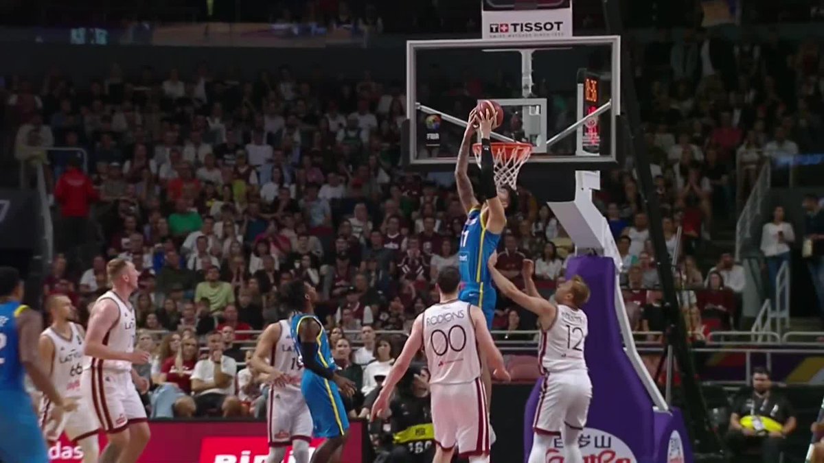 KAIJU WITH THE REVERSE JAM 🔥 Kai Sotto is on a roll as he throws down a reverse slam against Latvia in the second quarter of the FIBA Olympic Qualifying Tournament 2024. #FIBAOQT #GilasPilipinas #PUSO