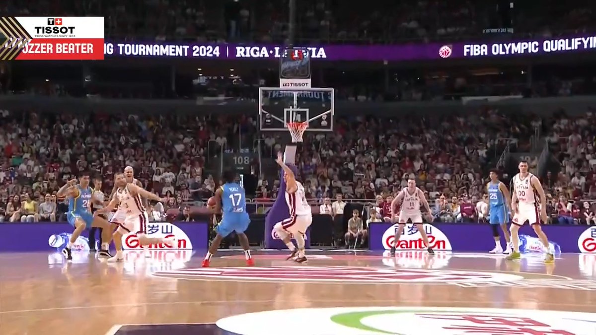 CJ Perez hits this TISSOT buzzer beater from waaaaaaaay downtown 😵 #FIBAOQT 📺 💻