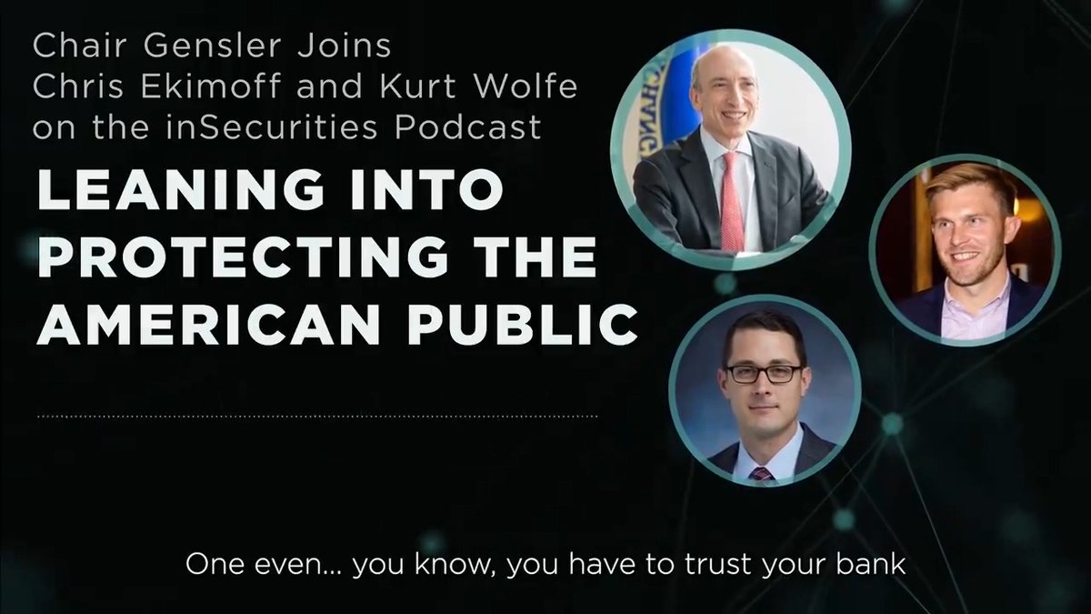One of the things I talked to Kurt Wolfe and Chris Ekimoff about during the #inSecuritiespod was instilling trust in our markets. Take a listen: