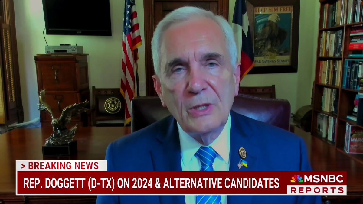 "There's no reason we can't have a true, clear, open Democratic process. Not making the decision behind closed doors with a smoke filled room." WATCH: Rep. Lloyd Doggett (D-TX) on 2024 and alternative candidates.