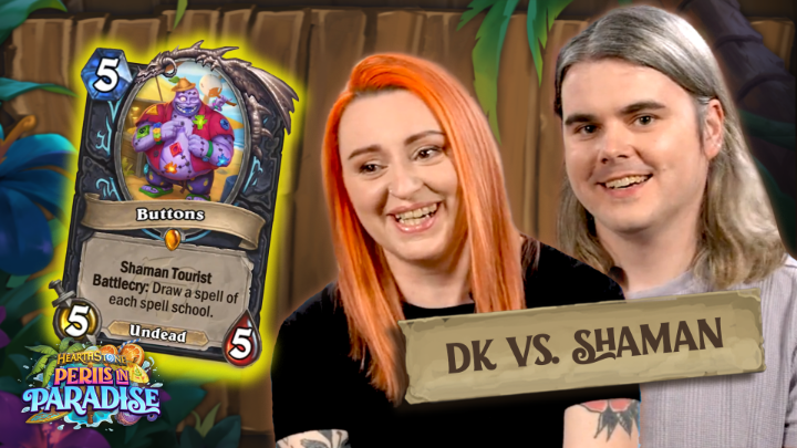 Time to play Buttons? Or hit the Concede Button? 🤔😳 Join BabyBear and James Brennan for a look at new Shaman and Death Knight cards coming in Perils in Paradise. Full video on YouTube: