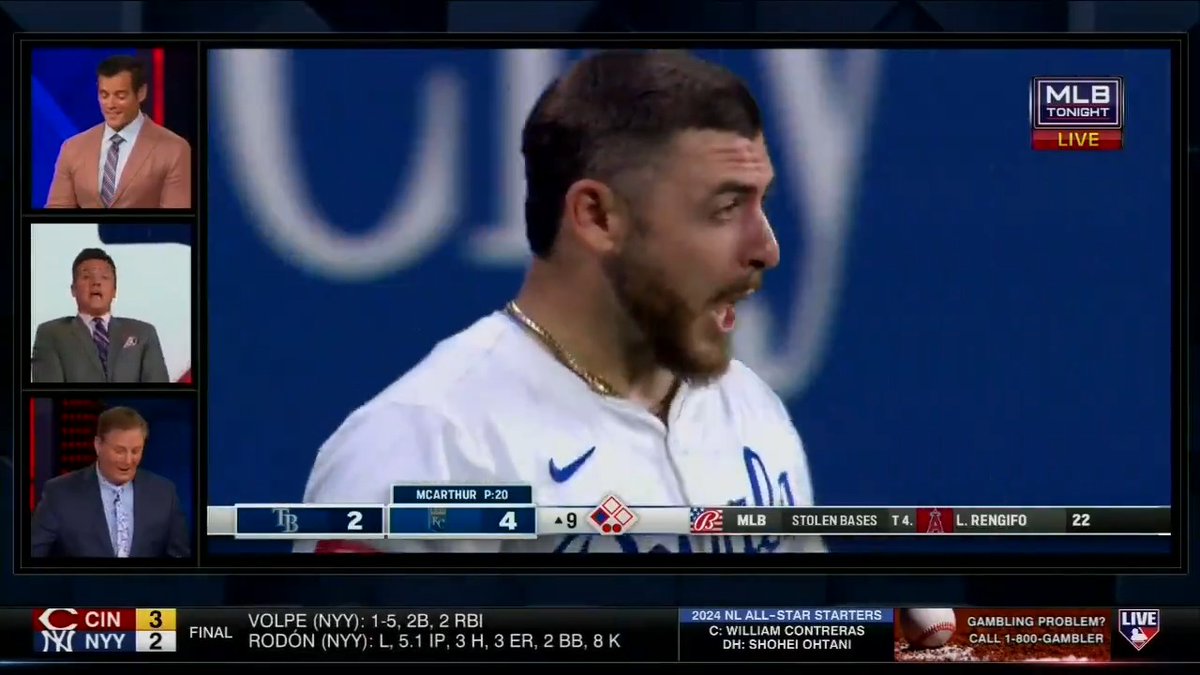 First live look-in of the night and this Kyle Isbel catch got Greg FIRED UP!!! Kansas City Royals | #MLBTonight