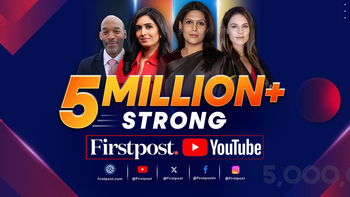 Firstpost crosses the 5 million subscribers mark. Thank you for your trust, dear viewers! Palki Sharma Rupha Ramani alyson le grange @EKH2016