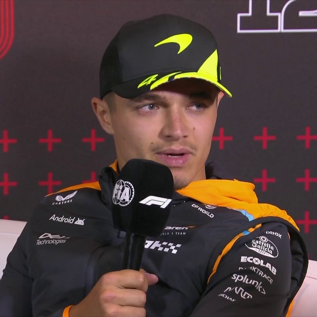 "Did he (Max) apologise?" "No, but honestly I don't think he needs to" An honest assessment from Lando on his collision with Max last time out in Austria 💬🤝
