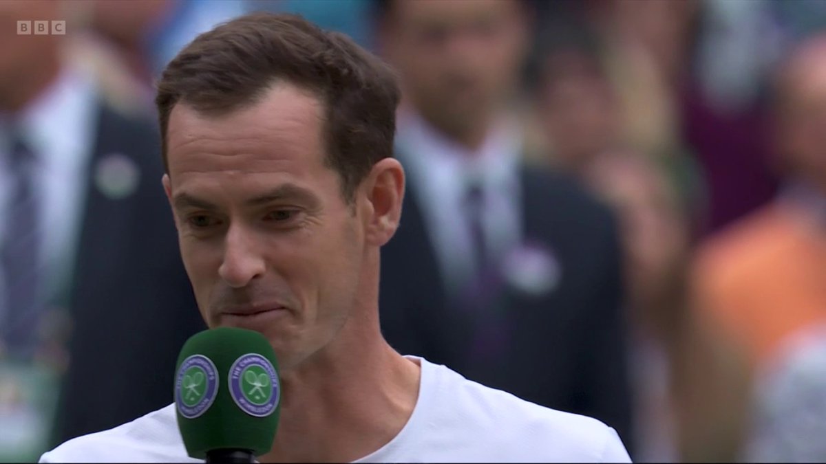 "I better say something about my wife, otherwise I'll get in trouble." A lovely moment as Andy Murray pays a touching tribute to his soulmate ❤️ #BBCTennis #Wimbledon