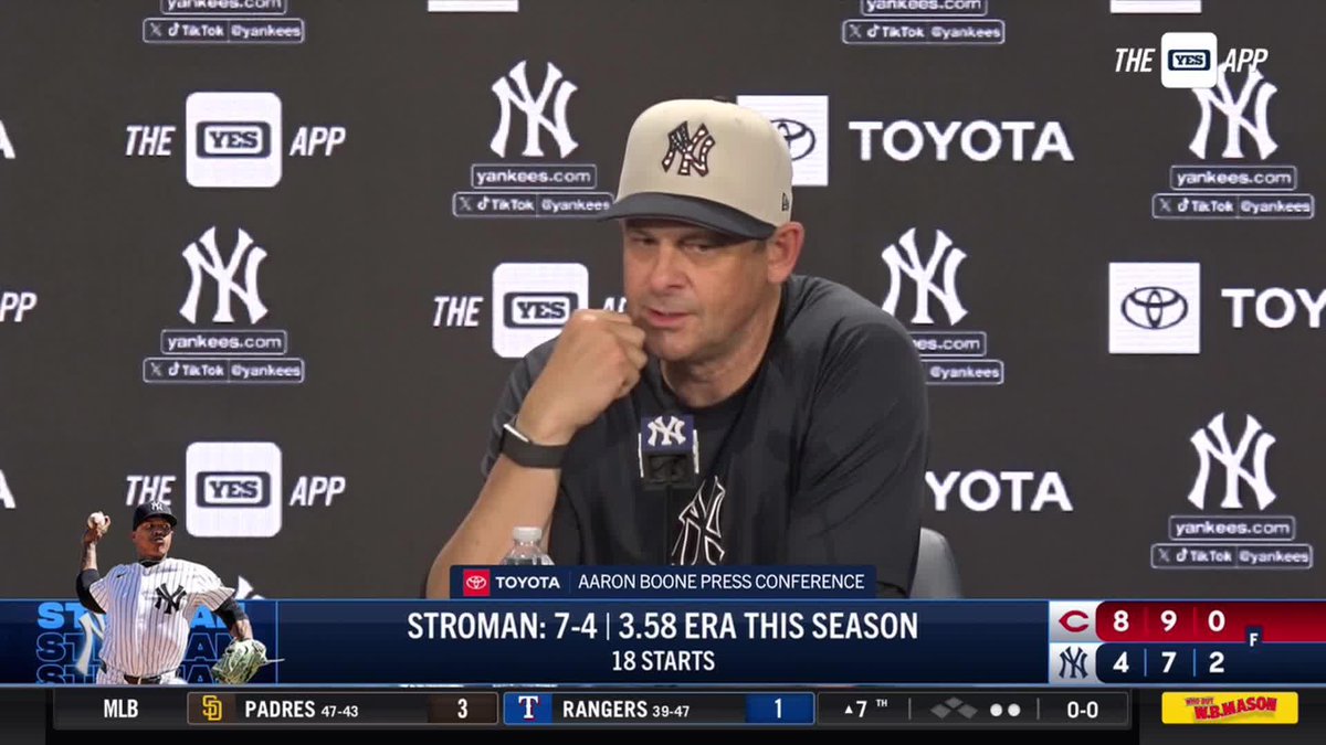 Aaron Boone: "It's on all of us to pick it up a little bit." #YANKSonYES