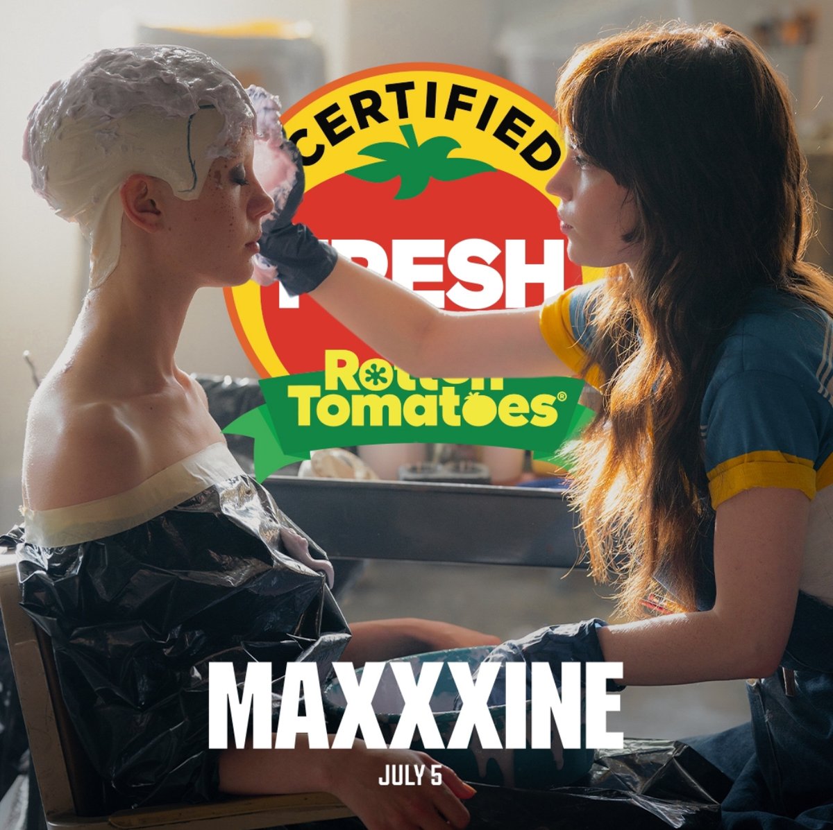 Remember to breathe. #MaXXXine is now Rotten Tomatoes 🍅 Certified Fresh - see it in theaters this weekend!