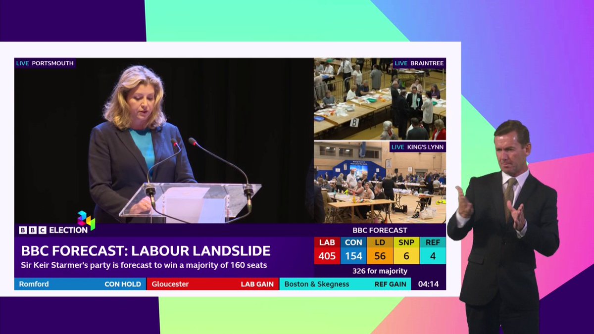 "Our renewal as a party and a country will not be achieved by us talking to an ever smaller slice of ourselves" Former Conservative minister Penny Mordaunt reacts after losing her seat to Labour #BBCElection live
