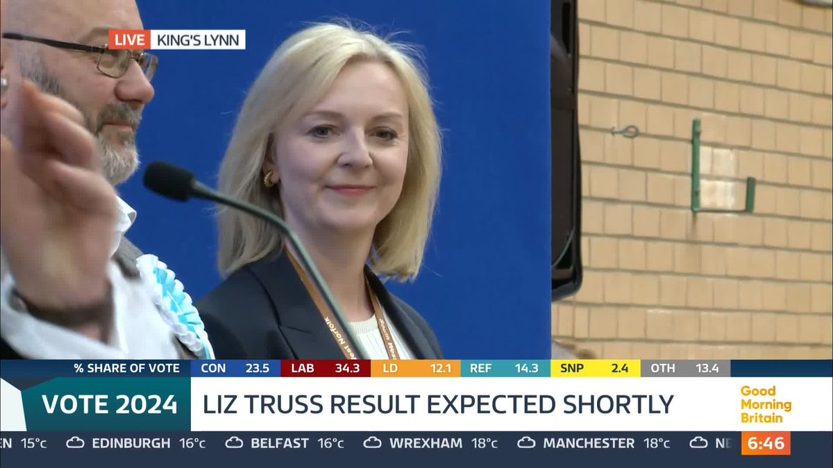 BREAKING 'That is the Michael Portillo moment.' Liz Truss loses Norfolk South West seat.