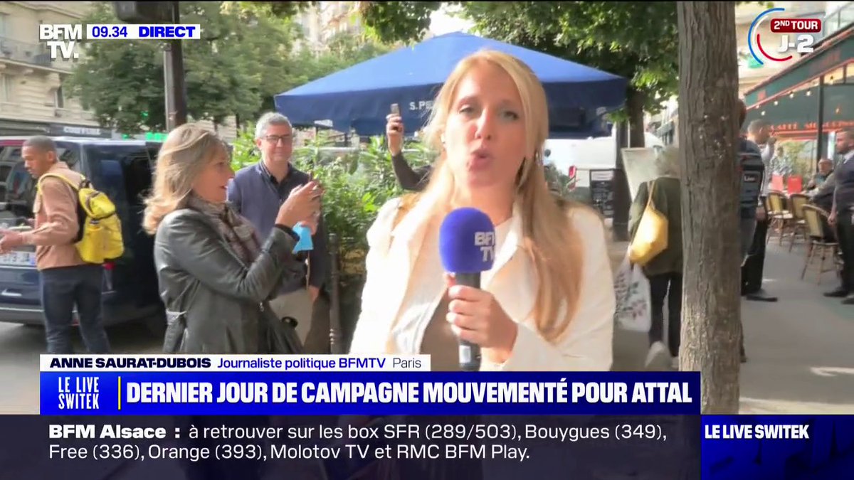 Législatives: Gabriel Attal hué par des militants LR à Paris
