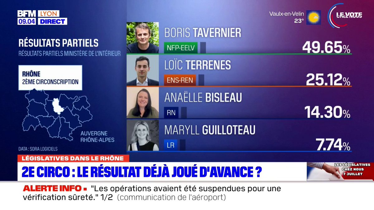Un résultat déjà joué d'avance? Dans la 2e circonscription du Rhône, Loïc Terrenes (Ensemble), largement devancé au premier tour par Boris Tavernier (NFP), espère déjouer les pronostics