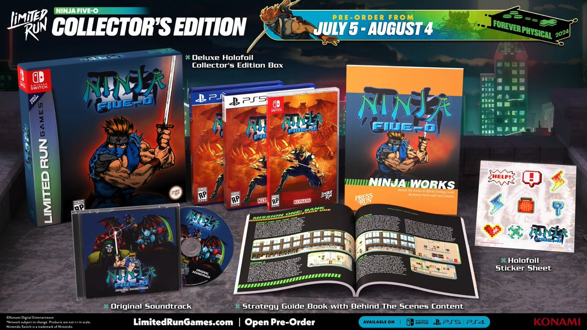Uphold justice with fierce Ninjutsu moves! Pre-orders for the physical edition of KONAMI's Ninja Five-O are LIVE! Reserve your copy or Collector's Edition today: