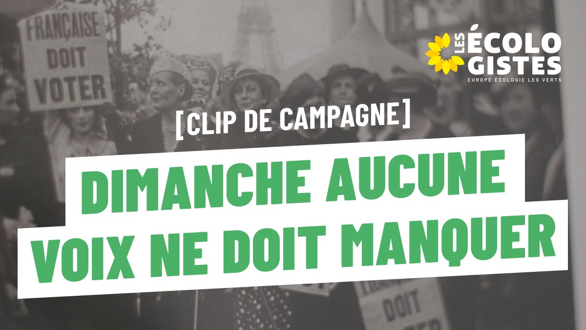Dimanche, aucune voix ne doit manquer contre l'extrême droite ! 🗳️ ✅ Découvrez notre clip de campagne Les Écologistes - EELV au sein du Nouveau Front Populaire. Dimanche #OnvoteNFP #JamaisRN #nouveaufrontpopulaire