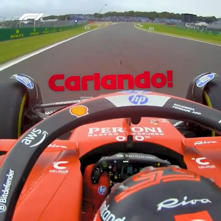 Sing it, Carlos! 😂 🎶🎵 C-A-R-L-A-N-D-O 🎵🎶 #F1 #BritishGP