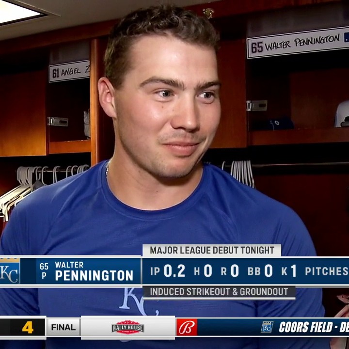 Pennington on his MLB debut: "Just like to act like it was just another day. It's the same game, same distance from the rubber to the plate. Just a lot more people. ... Again, the dream started here and we're completing it now, and it's just the beginning now." #Royals