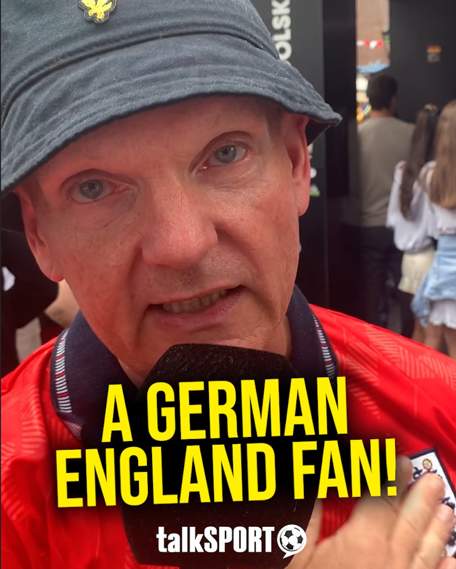 We didn't expect this... 👀 The is a German man who is a HUGE England fan, and has the tattoos to prove it! 🏴❤️ Love it! 👏