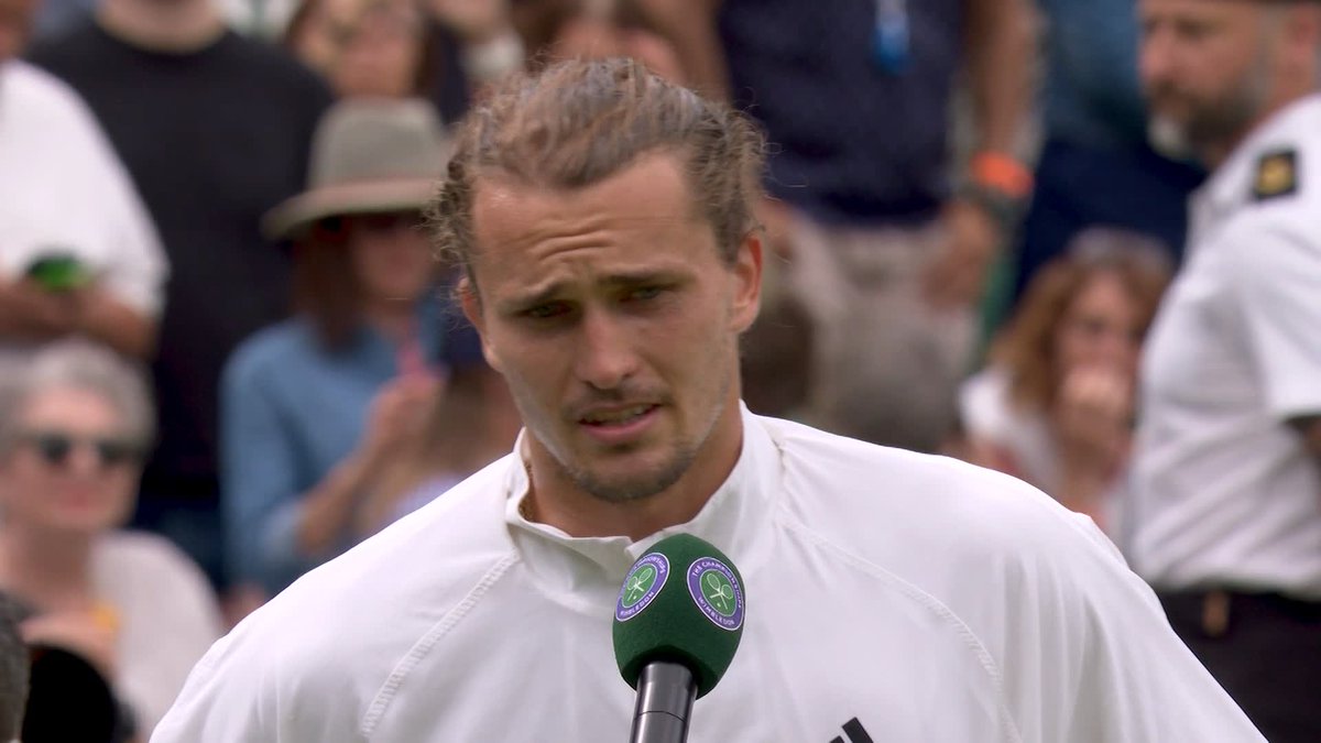 "If you're tired of football, you can coach me on a tennis court anytime" 😂 Alexander Zverev loved having Pep Guardiola watch him from the Royal Box #Wimbledon