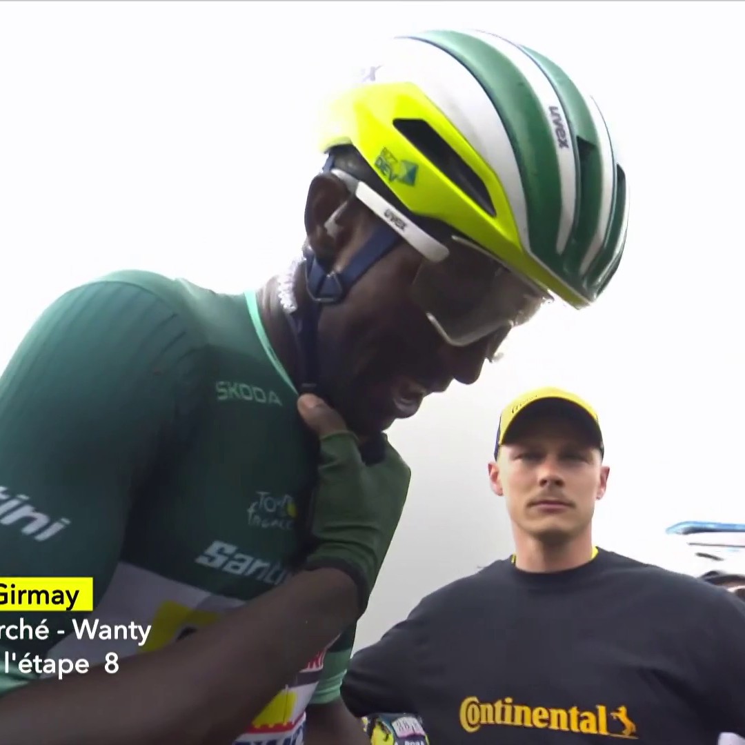 "The power of the Green Jersey has delivered!" Excellent for Eritrea 🇪🇷 as Biniam Girmay claims his second stage victory of the Tour de France! #TDF2024 | @IntermarcheW
