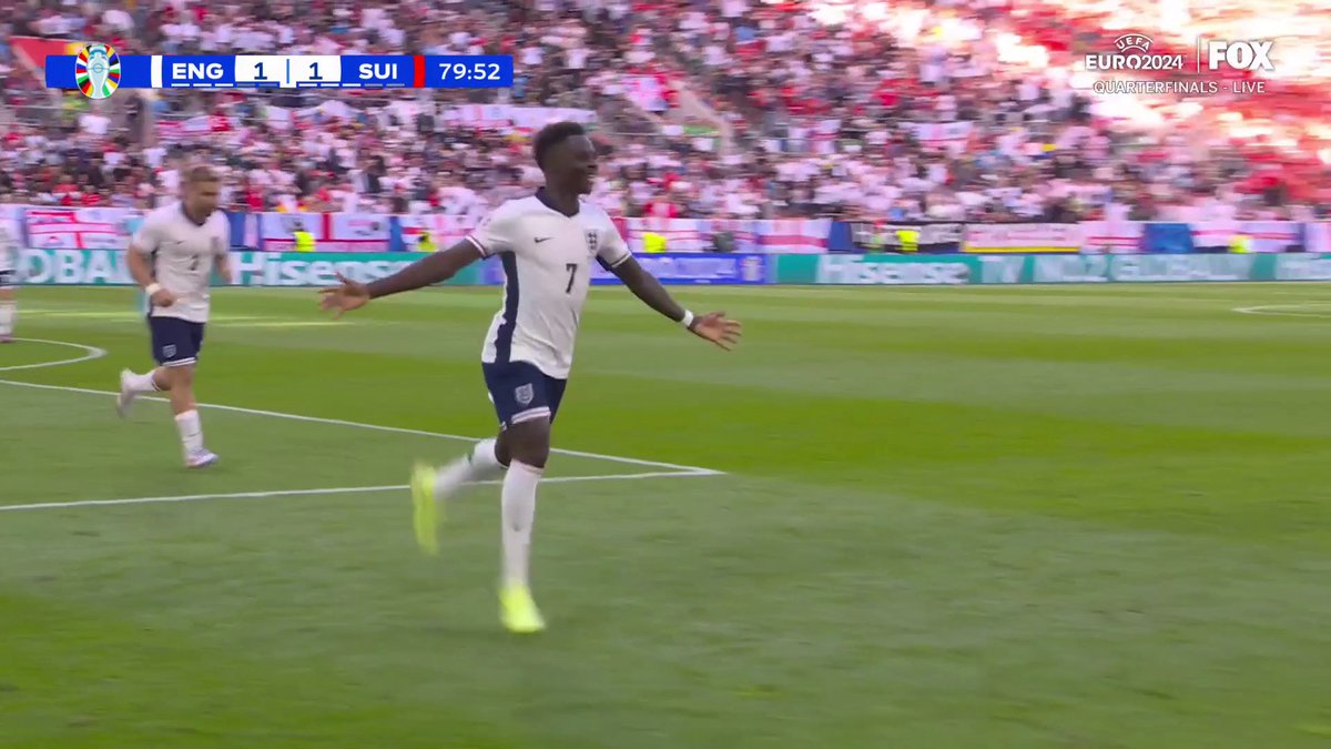 SAKA LEVELS THE SCORE FOR ENGLAND 🏴󠁧󠁢󠁥󠁮󠁧󠁿😤