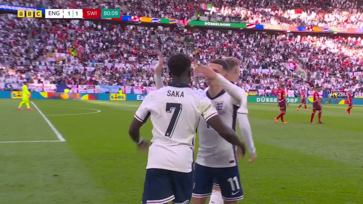 BUKAYO SAKA LEVELS FOR ENGLAND! 🏴 #BBCEuros #Euro2024 #ENGSUI