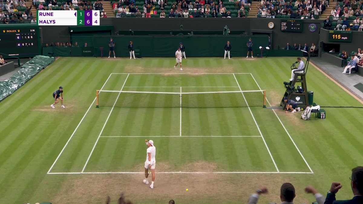 Holger Rune isn't done yet 🇩🇰 The No.15 seed wins a tense tie-break to take it to a fifth set! #Wimbledon