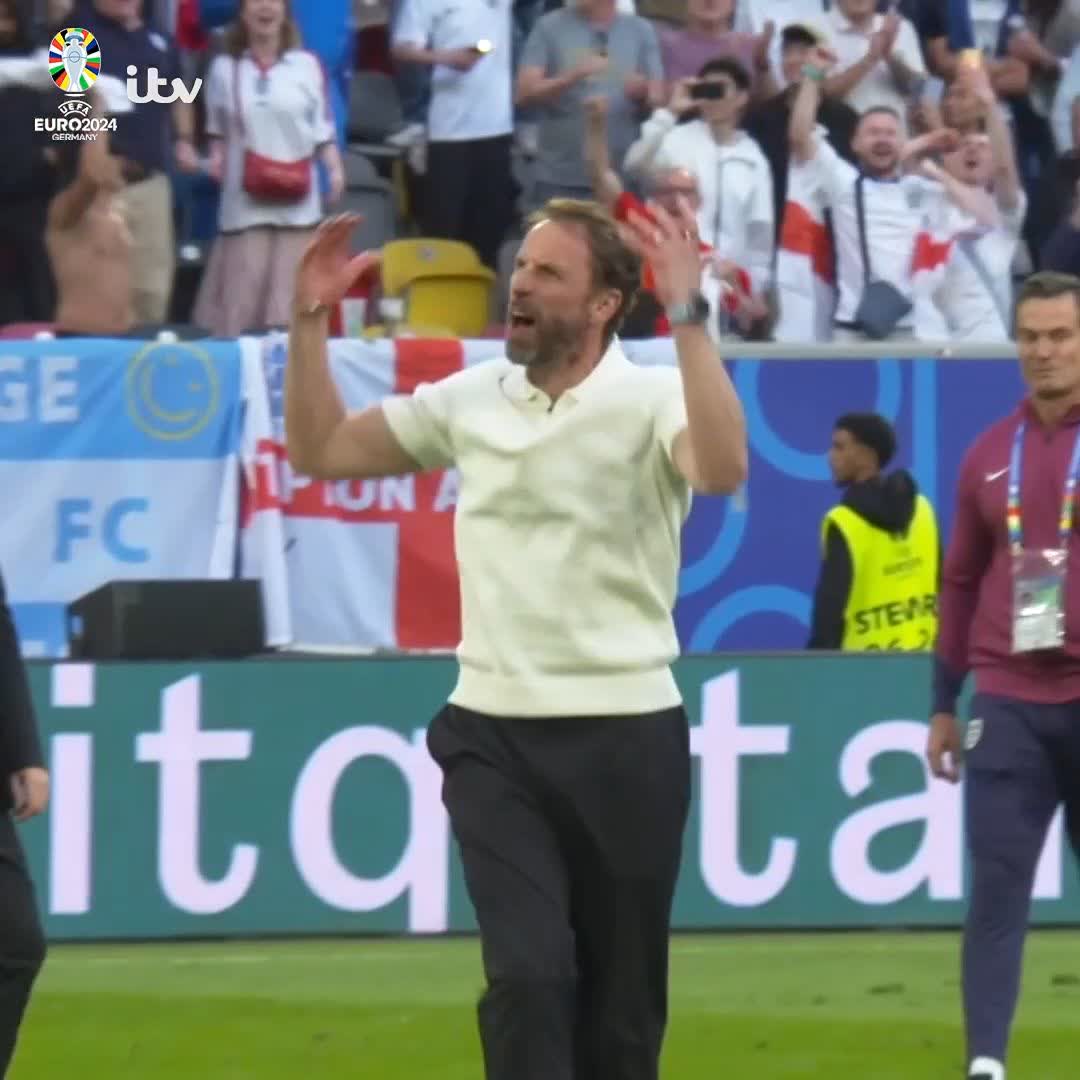 Gareth Southgate was LOVING it at full time! 🕺 #Euro2024 | England