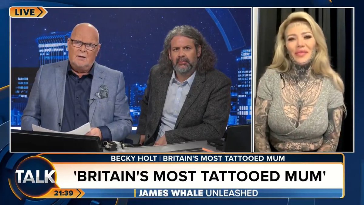 Britain's most tattooed mum Becky Holt reveals why she spent £30,000 covering 95% of her body. James Whale MBE. Ash Becky Holt 💕