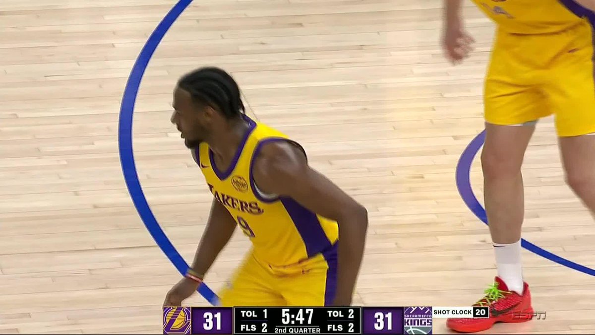 Bronny James scores his first bucket with the Los Angeles Lakers at #NBASummer!