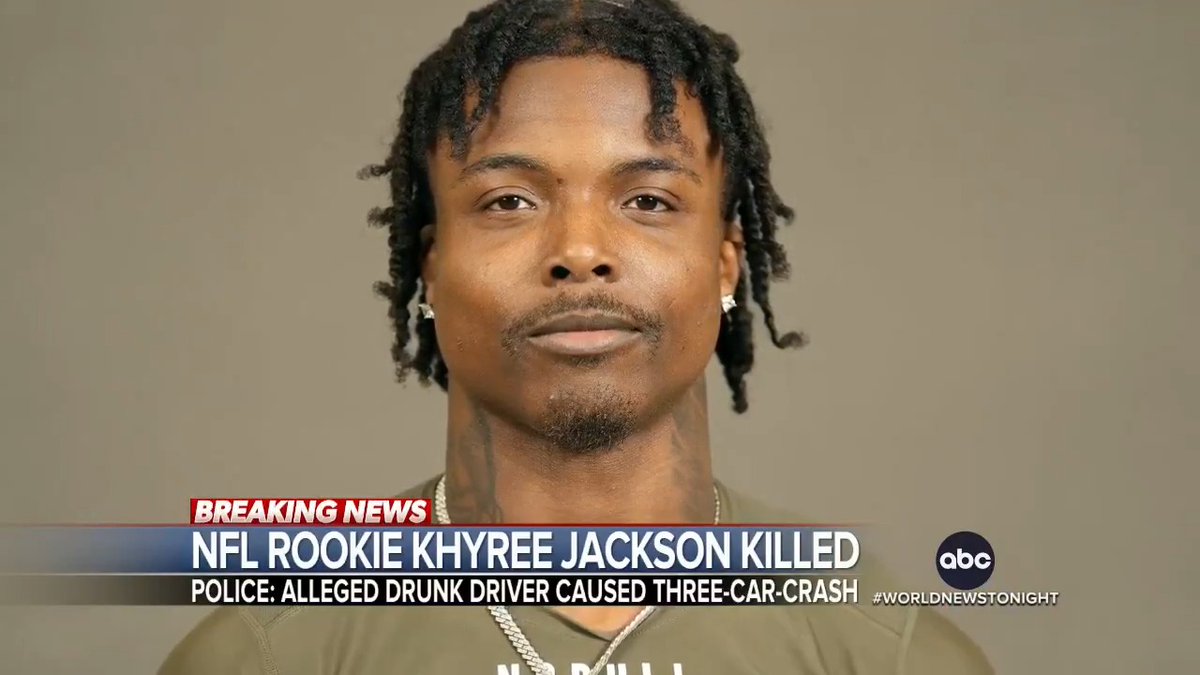 Police say an alleged drunk driver caused a three-car crash in Maryland that killed Minnesota Vikings rookie Khyree Jackson and two of his high school football teammates. @morganorwood has the latest.