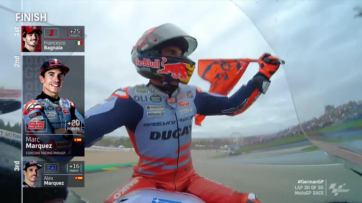 13th ➡️ 2nd Incredible salvage job once again by Marc Márquez 👏 #GermanGP 🇩🇪