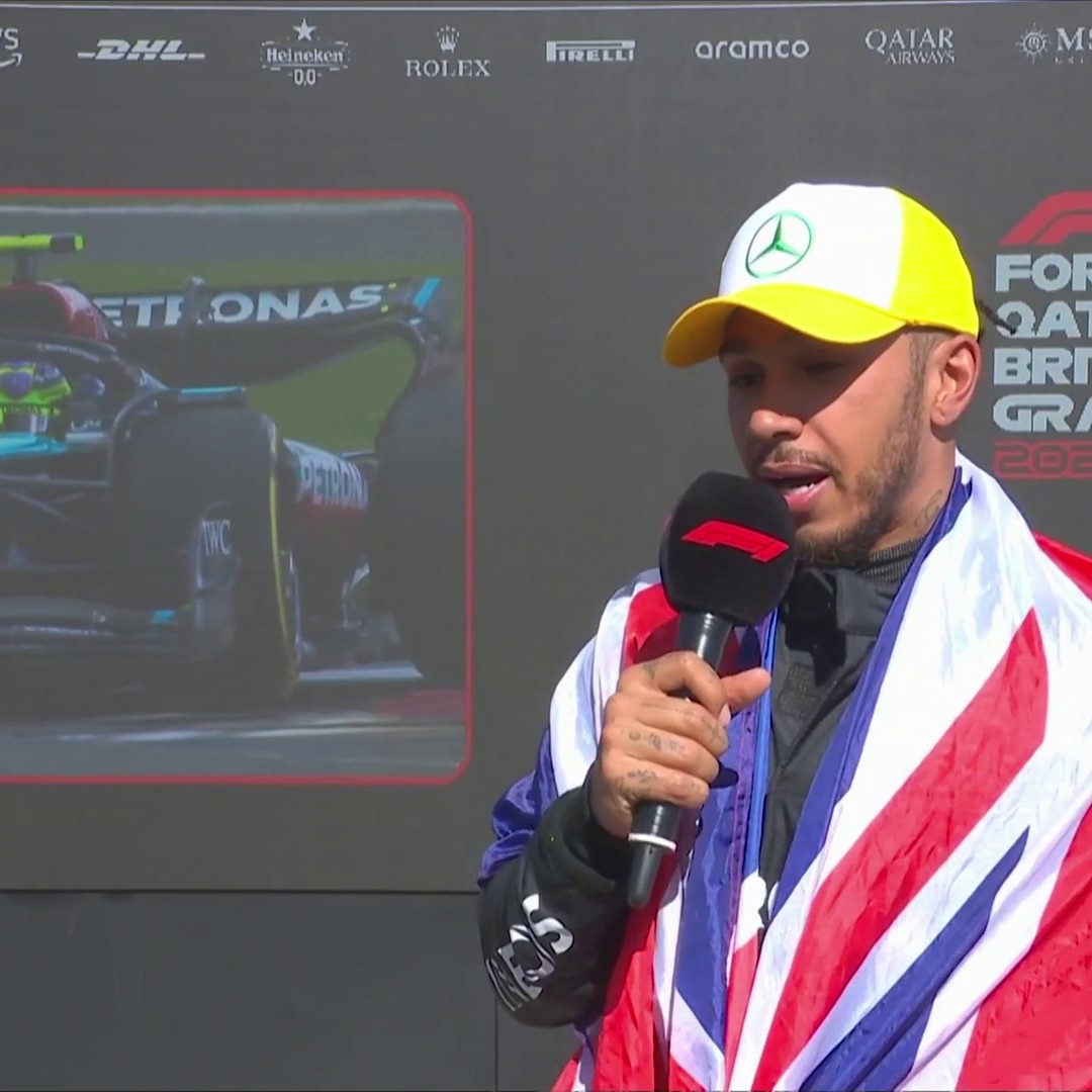 "I can't stop crying" 🥹 An emotional Lewis Hamilton reacts to his first win in two and a half years - at home 🏆🇬🇧
